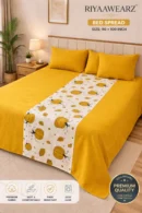 Pumpkin Print Cotton Bedspread – Queen with Pillow Covers