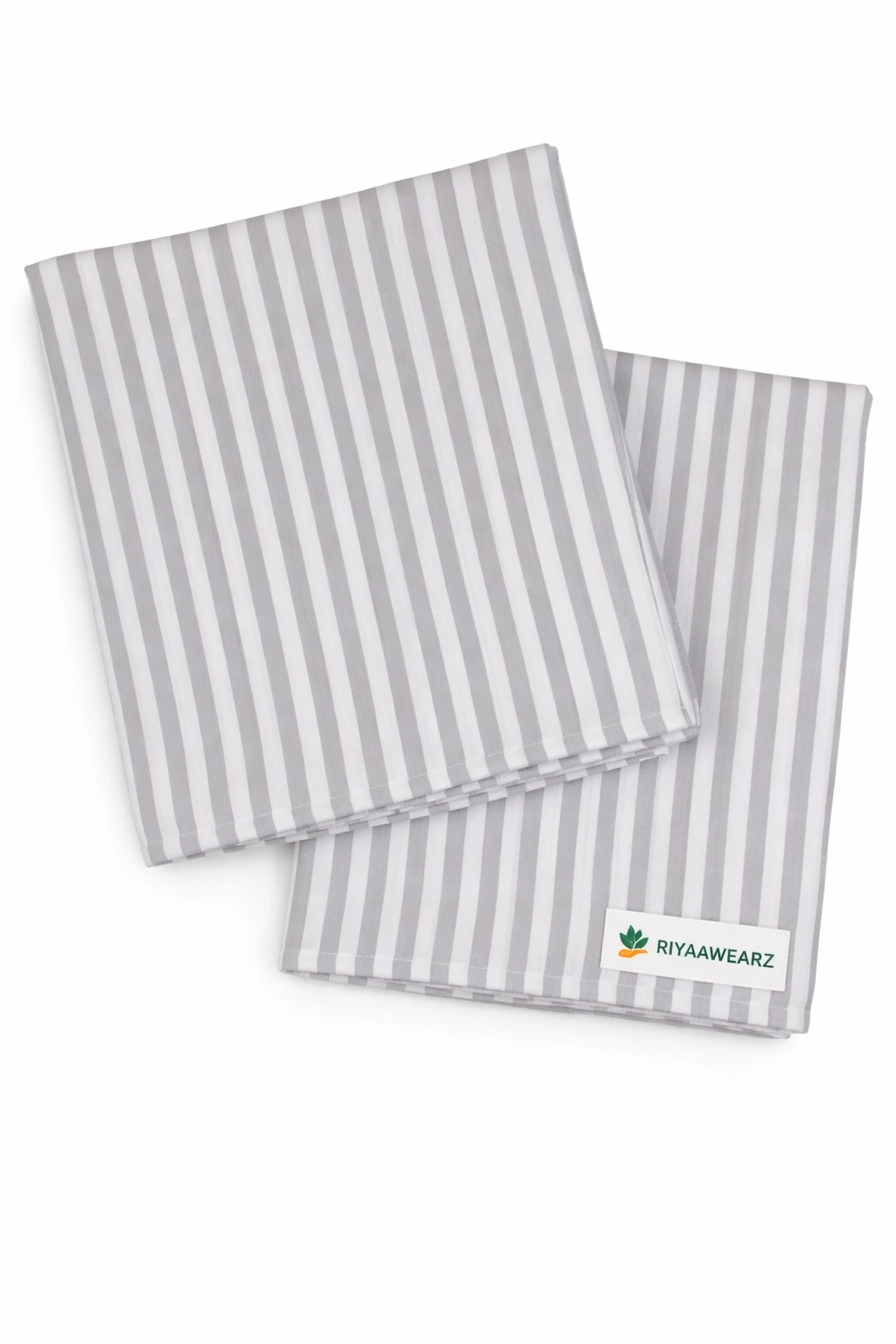 Cotton Table Napkin Set - Grey Stripe