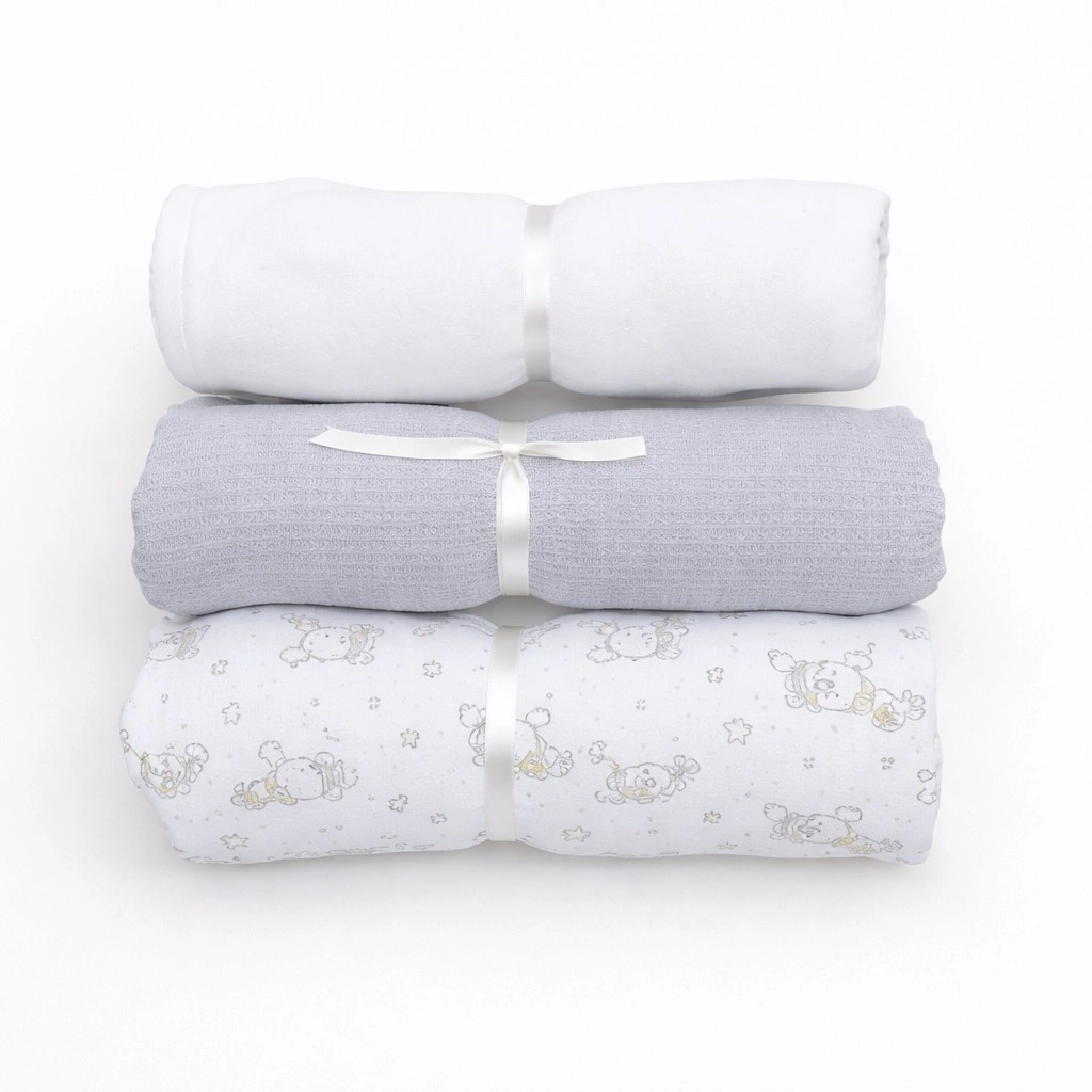 Cotton Muslin Swaddle Cloth Set (Set of 3, Assorted Prints) - view 4