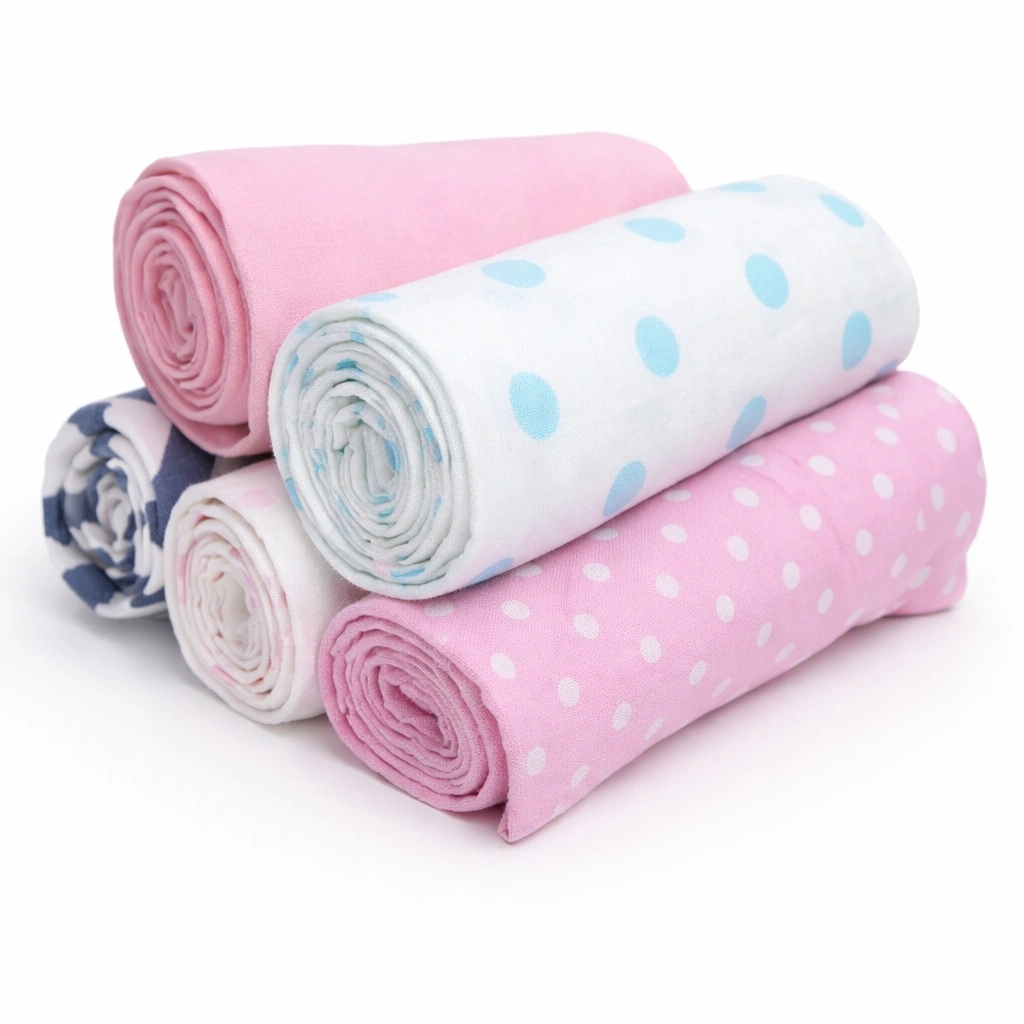 Cotton Muslin Swaddle Cloth Set (Set of 3, Assorted Prints) - view 5