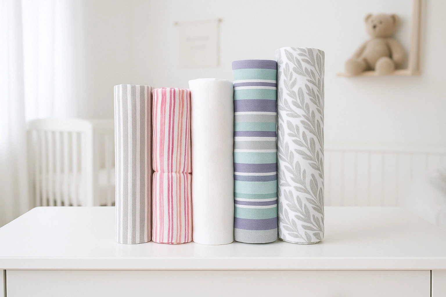 Cotton Muslin Swaddle Cloth Set (Set of 3, Assorted Prints) - view 6