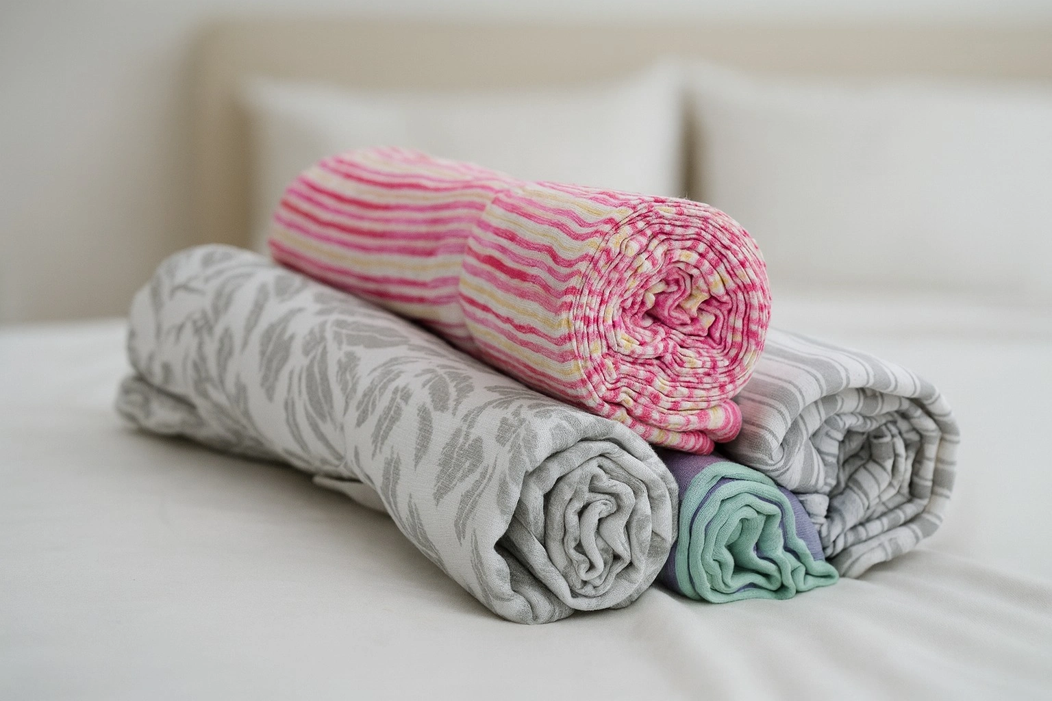 Cotton Muslin Swaddle Cloth Set (Set of 3, Assorted Prints) - view 7