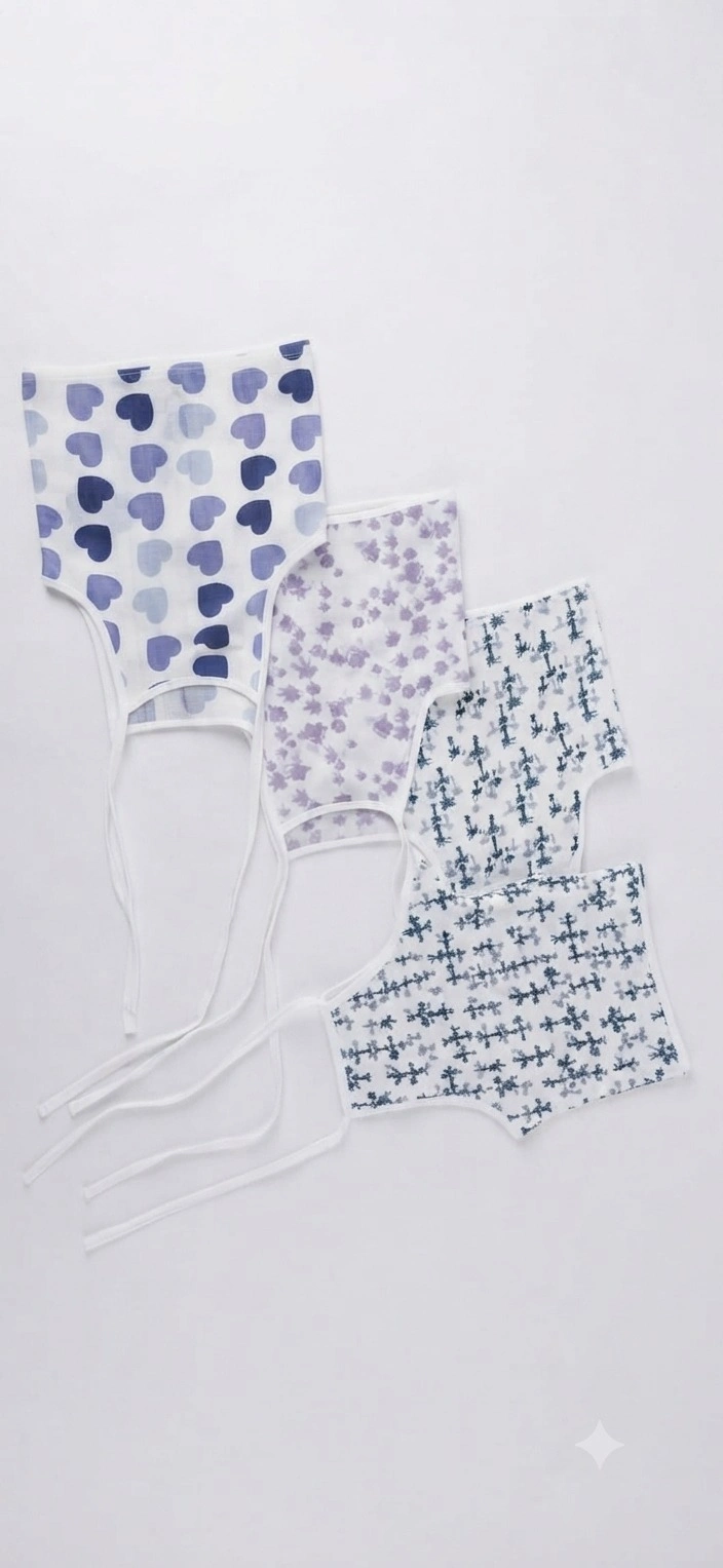 Cotton Muslin Swaddle Cloth Set (Set of 3, Assorted Prints) - view 19