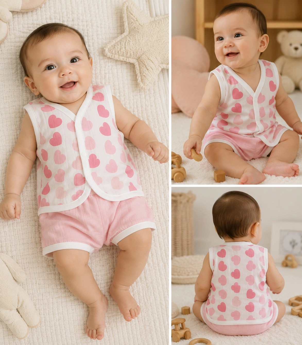 Baby Cotton Jabla & Shorts Set – Pink