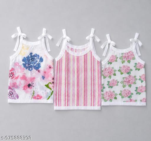 Organic Muslin Cotton Baby Jabla Set – 3 Pieces | Soft & Breathable Newborn Sleeveless Tops