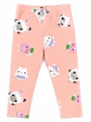 Baby Girls Kitten Print Leggings | Soft Cotton Full Length Pants | Cute Cat Print Bottom Wear