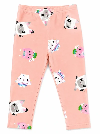 Baby Girls Kitten Print Leggings | Soft Cotton Full Length Pants | Cute Cat Print Bottom Wear