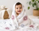 Organic Muslin Cotton Baby Blanket | Fireworks Print | 100% Cotton Multipurpose Wrap