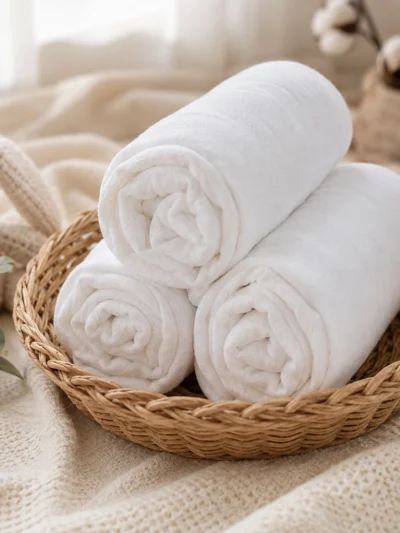 Organic Muslin Cotton Cloths | Set of 3 | Plain White Burp Cloths / Face Towels