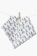 Organic Muslin Cotton Baby Swaddle Blanket | Navy Giraffe Print | Soft Breathable Wrap