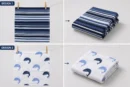 Organic Muslin Cotton Baby Swaddle | Navy Stripe & Whale Print | Set of 2 Designs