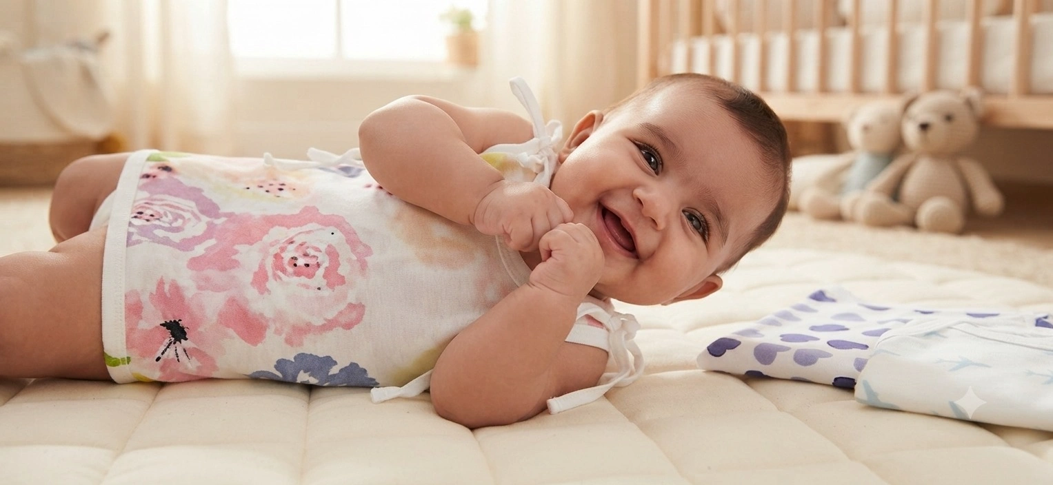 Baby Tie-Shoulder Romper | Cotton Playsuit | Heart, Floral & Rose Prints
