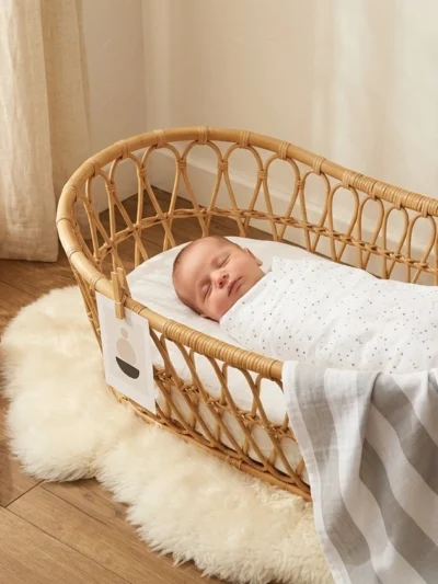 Organic Muslin Cotton Baby Swaddle | White Speckle & Grey Stripe | Set of 2 Designs