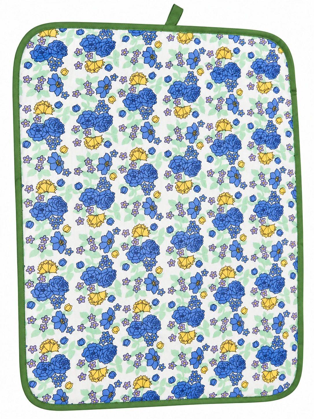 Baby Changing Mat | Blue Floral Print | Portable Cotton Changing Pad