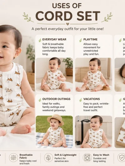Baby Bunny Print Co-ord Set | Cotton Vest & Shorts | 2 Piece Sleeveless Outfit
